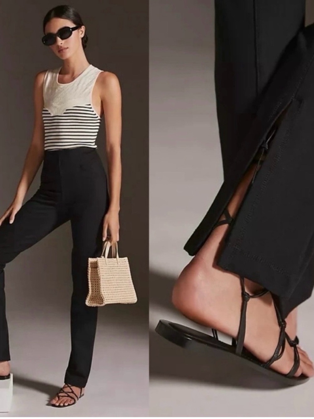 Anthropologie Maeve Slim Split Seamed Leggings Ponte Knit Pants